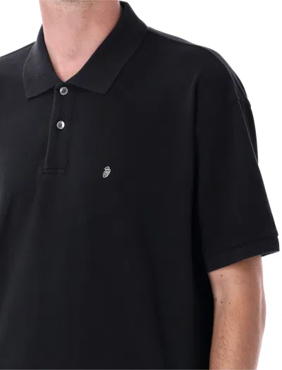 Stussy Classic Pique Polo Shirt In Black