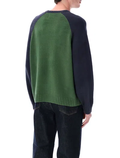 Stussy Colorblocked Raglan Sweater In Green