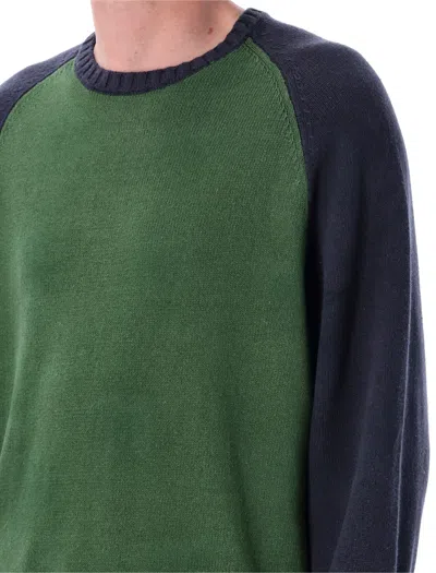 Stussy Colorblocked Raglan Sweater In Green