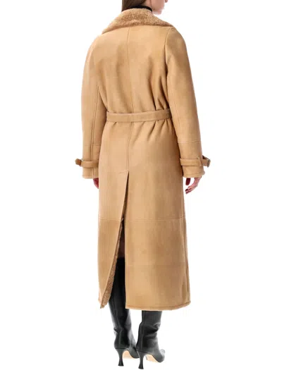 Sword 6.6.44 Sword S.w.o.r.d. 6.644 Long Shearling Coat Beige In Brown