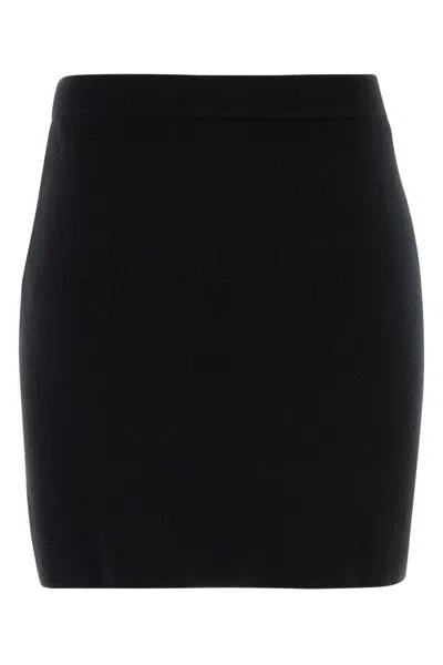 Alexander Wang T T By Alexander Wang Black Wool Blend Mini Skirt In Black