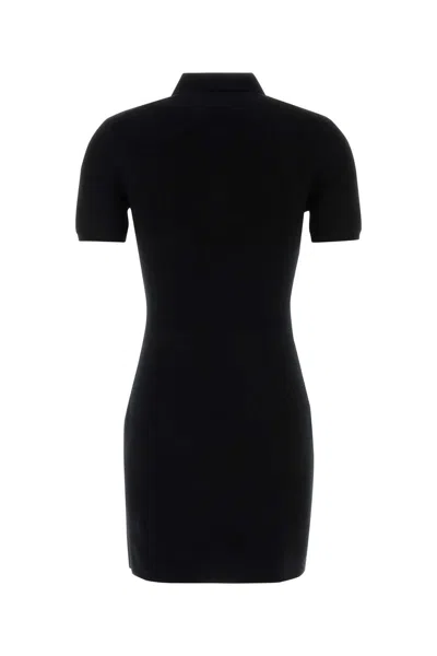 Alexander Wang T T By Alexander Wang Black Wool Blend Polo Dress In Black