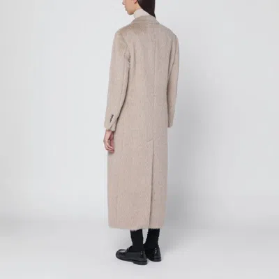 Tagliatore Beige Double-breasted Coat In Wool Blend