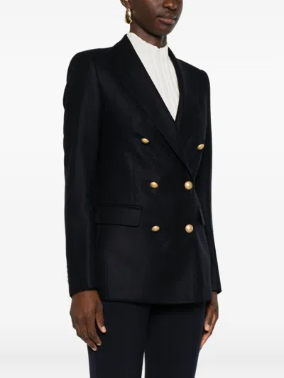 Tagliatore Wool Double-breasted Jacket In Black