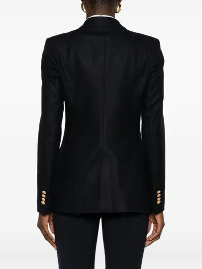 Tagliatore Wool Double-breasted Jacket In Black