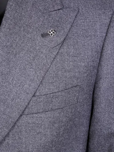 Tagliatore Double-breasted Wool Suit In Blue