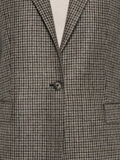 Tagliatore Adrianne Houndstooth Wool Blazer Clothing In Brown