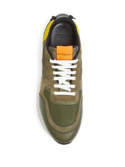 Shop Givenchy Colorblocked Active Running Sneakers In Khaki Yellow
