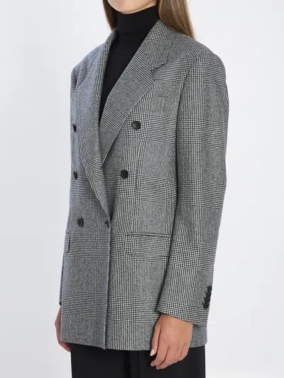 Tagliatore Loreley Double-breasted Wool Blazer With Peak Lapels In Gray