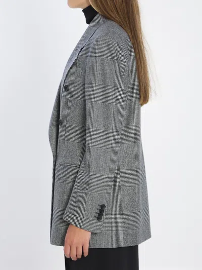 Tagliatore Loreley Double-breasted Wool Blazer With Peak Lapels In Gray