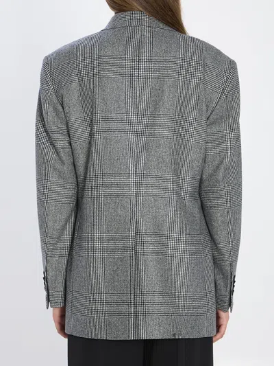 Tagliatore Loreley Double-breasted Wool Blazer With Peak Lapels In Gray