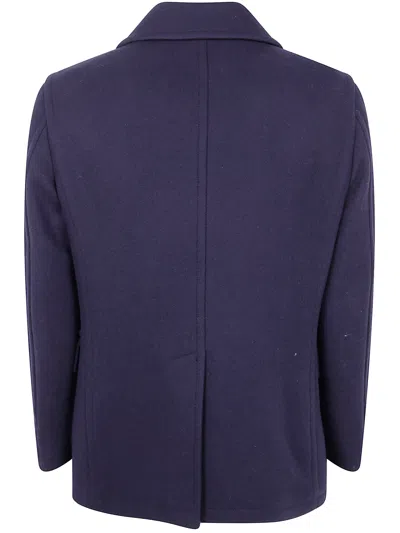 Tagliatore Double-breasted Wool Peacoat In Blue