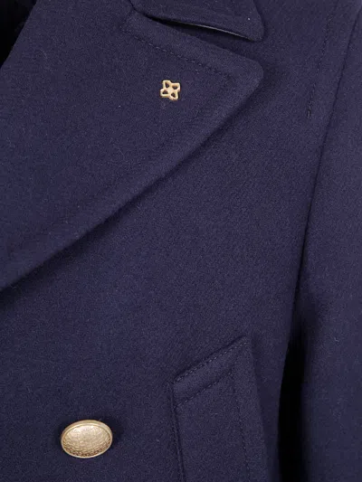 Tagliatore Double-breasted Wool Peacoat In Blue