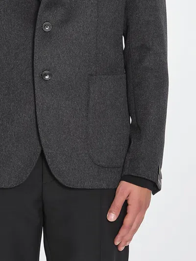 Tagliatore Single-breasted Cashmere Jacket In Gray