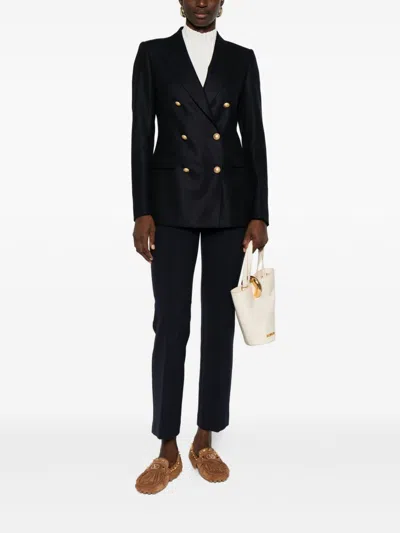 Tagliatore Wool Double-breasted Jacket In Black