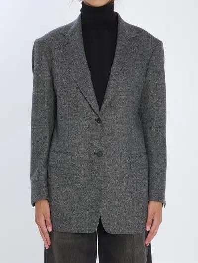 Tagliatore Wool Tweed Jacket In Gray