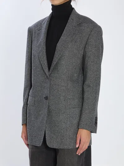 Tagliatore Wool Tweed Jacket In Gray