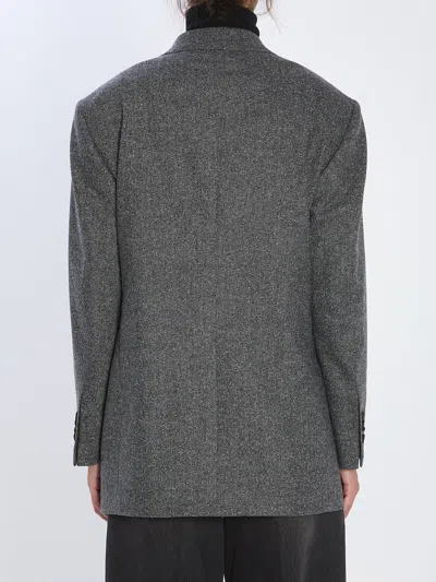 Tagliatore Wool Tweed Jacket In Gray