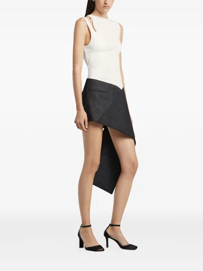 Courrèges Oblique 90`s Rib Top Clothing In White