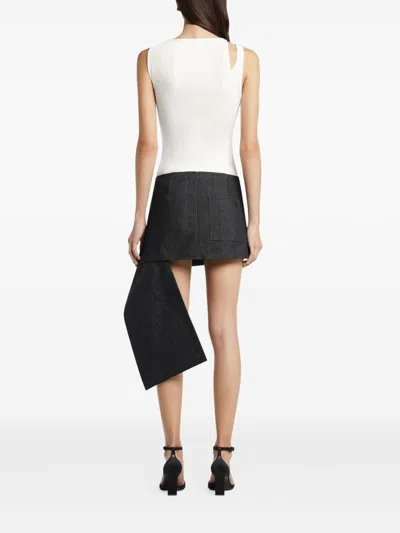 Courrèges Oblique 90`s Rib Top Clothing In White