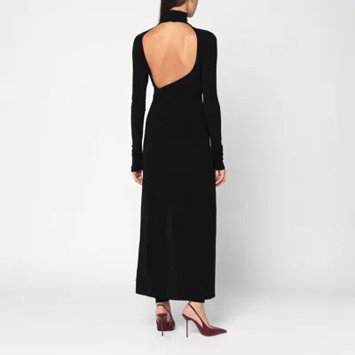 The Andamane Tessa Jumpsuit Draped High Neckline Long Sleeves In Black