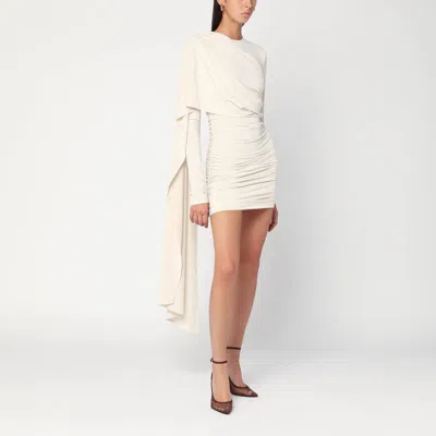 The Andamane Xenia Draped Sleeve Asymmetric Mini Dress