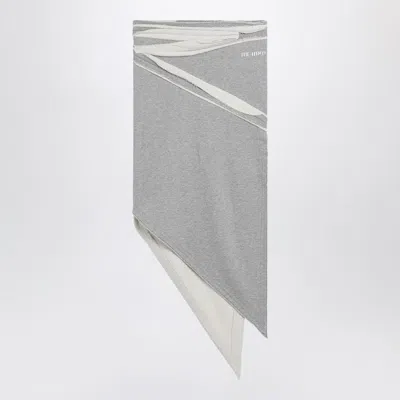 Attico The   Asymmetric Grey Mã&copy;lange Cotton Skirt In Gray
