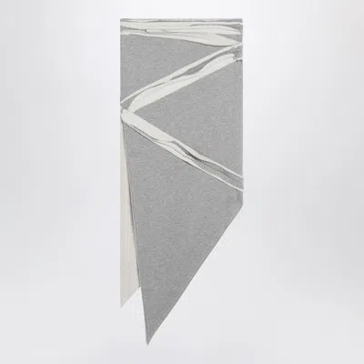 Attico The   Asymmetric Grey Mã&copy;lange Cotton Skirt In Gray