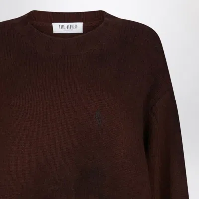 Attico Brown Wool And Cashmere Sweater In Burgundy