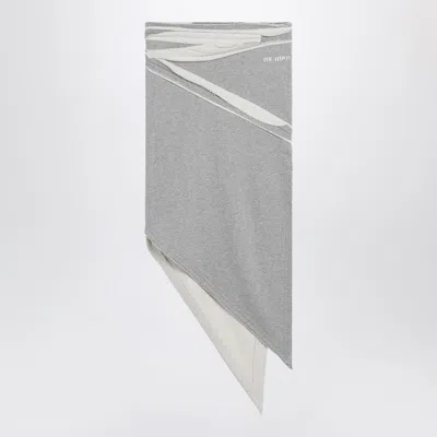 Attico The   Asymmetric Grey Mã&copy;lange Cotton Skirt