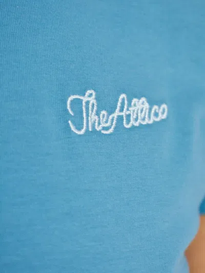 Attico Collared Polo Shirt Short Sleeves In Blue