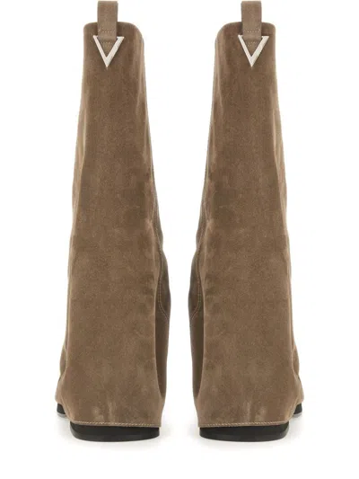Attico Flat Ankle Boots The  Woman Color Beige In Neutral