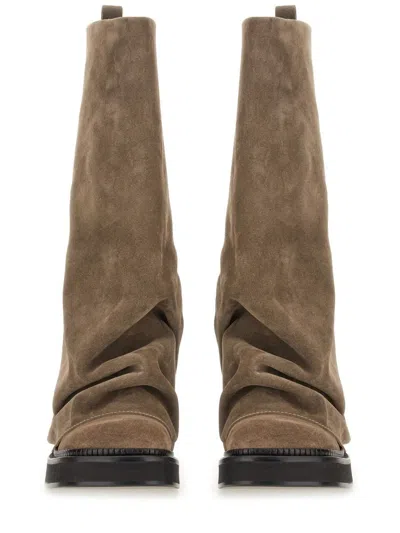 Attico Flat Ankle Boots The  Woman Color Beige In Neutral