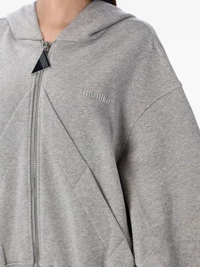 Attico Heathered Grey Oversized Hoodie In Gray