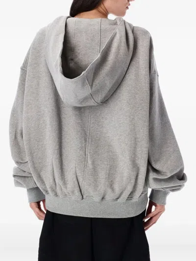 Attico Heathered Grey Oversized Hoodie In Gray