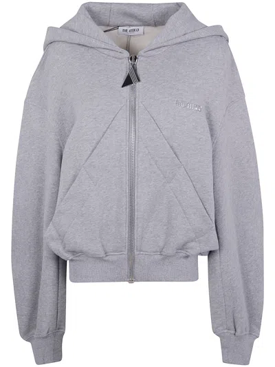 Attico Heathered Grey Oversized Hoodie In Gray