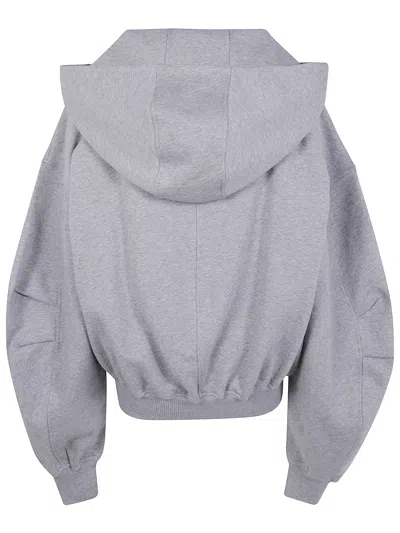 Attico Heathered Grey Oversized Hoodie In Gray