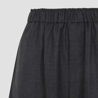 The Frankie Shop Dark Grey Virgin Wool Baxter Plaid Track Pants In Blue