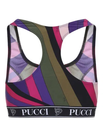 Pucci Abstract-print Sporty Bra Clothing In Multi