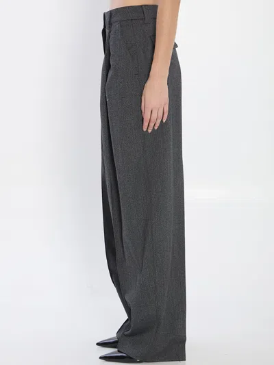 The Latest Thelatest Wide Grey Wool-blend Trousers
