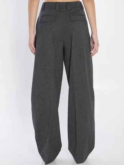 The Latest Thelatest Wide Grey Wool-blend Trousers