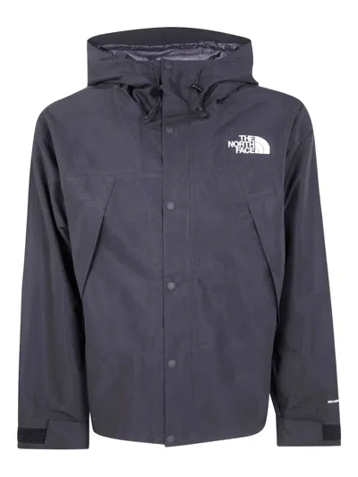 The North Face Logo-embroidered Hooded Jacket In Blue