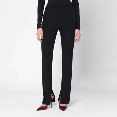 The Latest Thelatest Black Trousers With Zipped Slits In Black