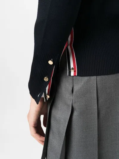 Thom Browne Cardigan Con Scollo A V In Black