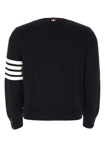 Thom Browne Midnight Blue Wool Sweater In Black