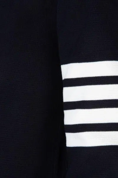 Thom Browne Midnight Blue Wool Sweater In Black