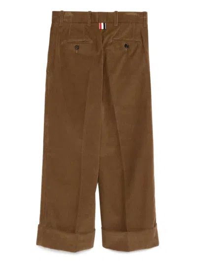 Thom Browne Belt Loop Casual Pants In Brown