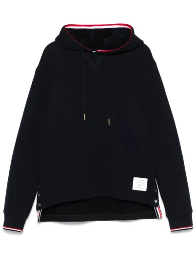 Thom Browne Oversized Hoodie Pullover With Rwb Tipping Stripe In Chunky Loopback Clothing In Black