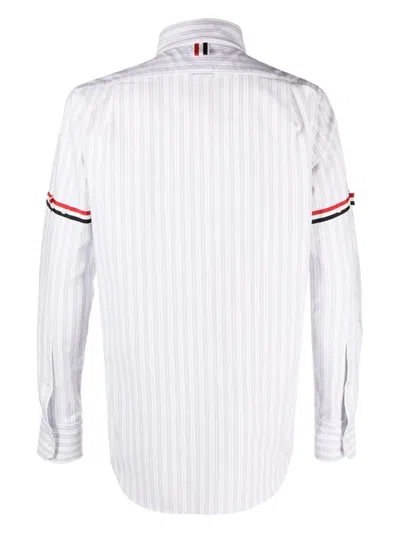 Thom Browne Oxford Shirt With Striped Grosgrain Band In White