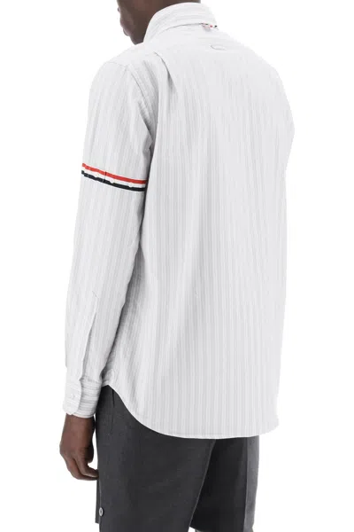 Thom Browne Oxford Shirt With Striped Grosgrain Band In White